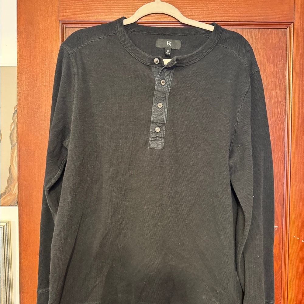 Banana Republic Black Long Sleeve Henley